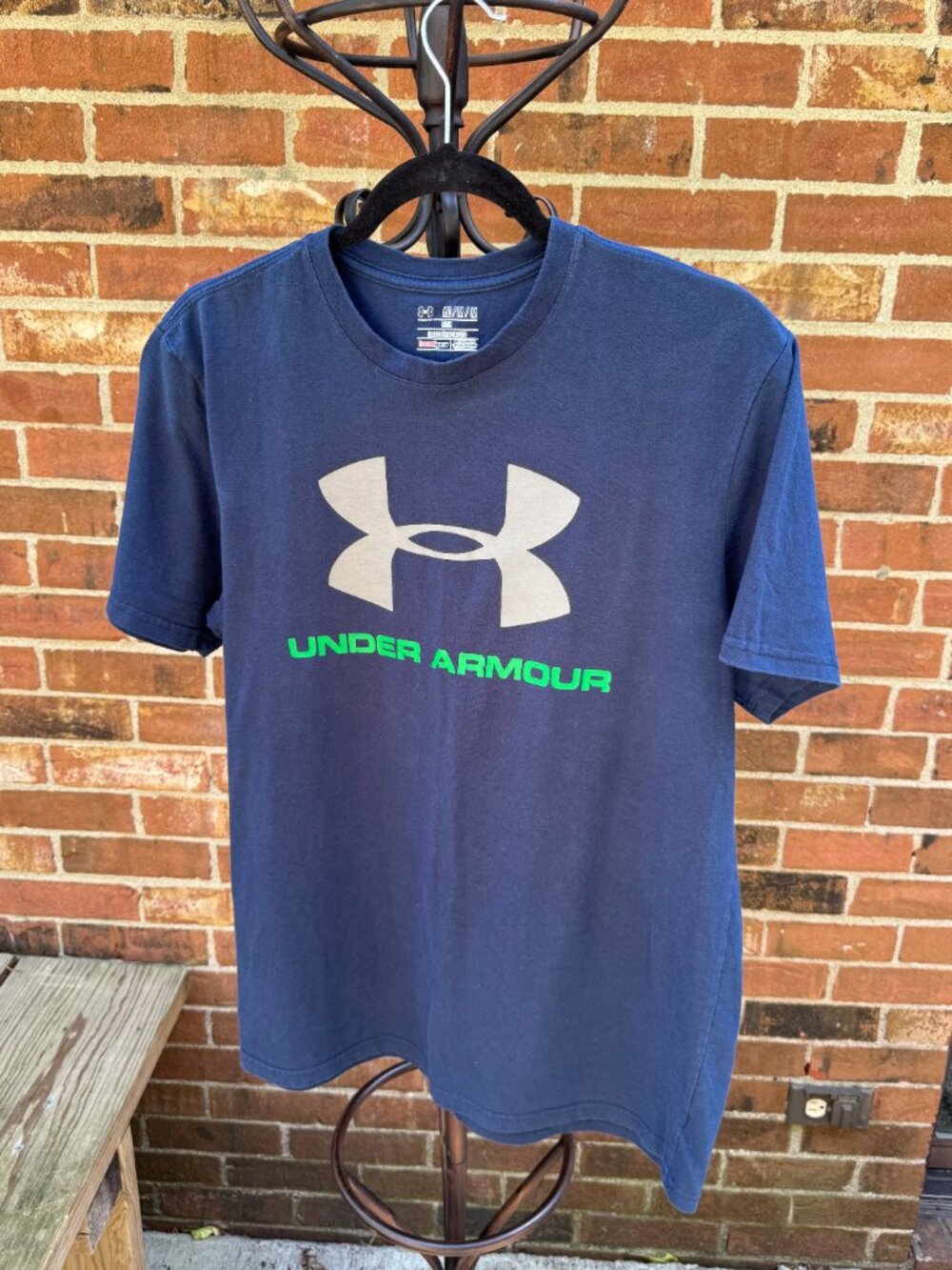 Under Armour Men's HeatGear Graphic Logo T-Shirt Navy Blue Size M